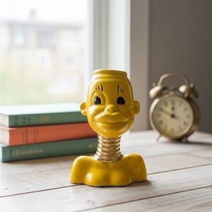 Yellow Ceramic Vintage 50s MCM head vase Nubian